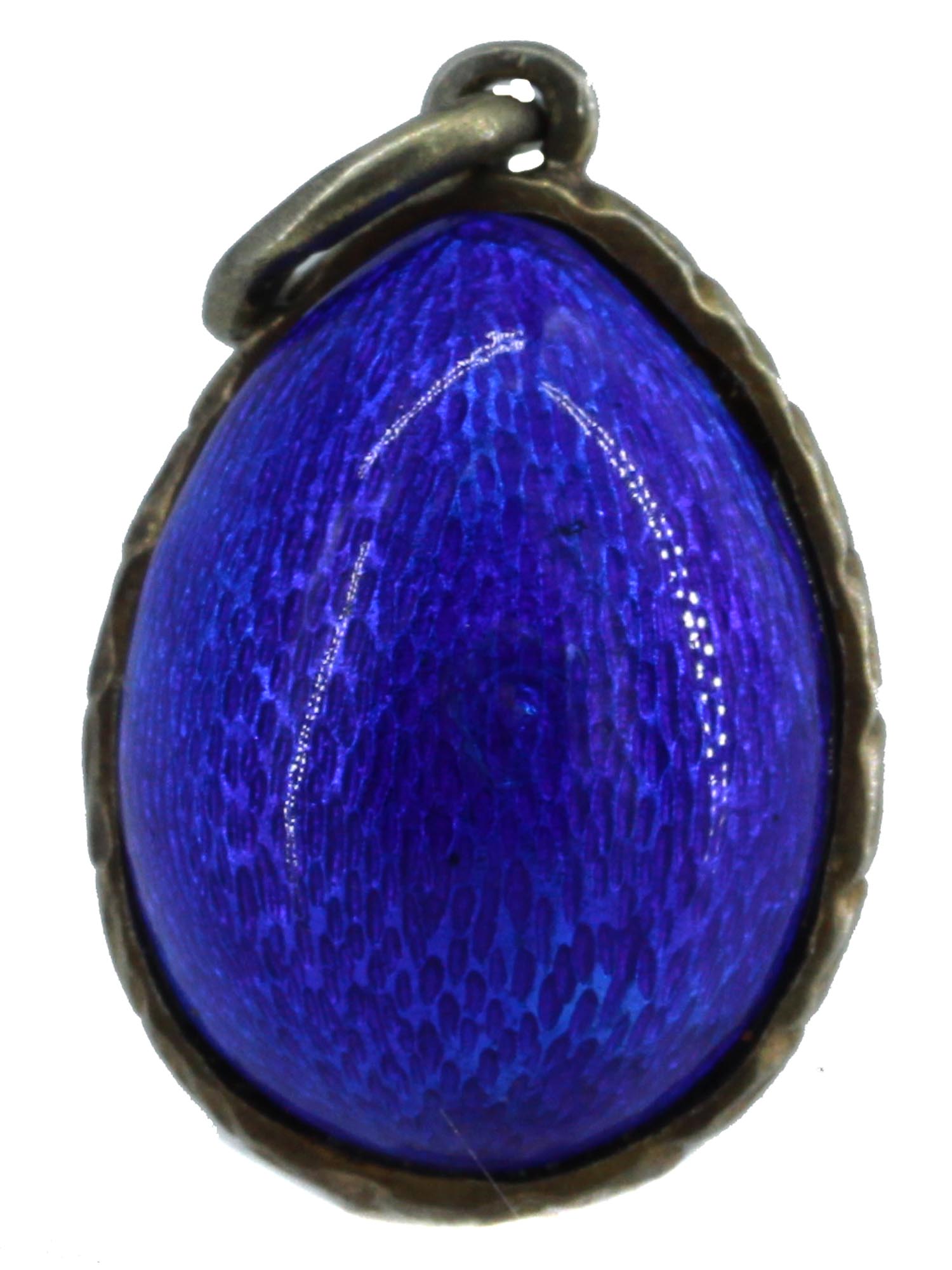RUSSIAN SILVER AND ENAMEL SWAN EGG PENDANT PIC-4